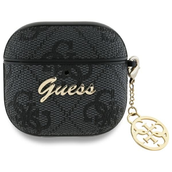 Oryginalne ekskluzywne etui od marki Guess z kolekcji 4G Charm dla Apple AirPods 4, czarne